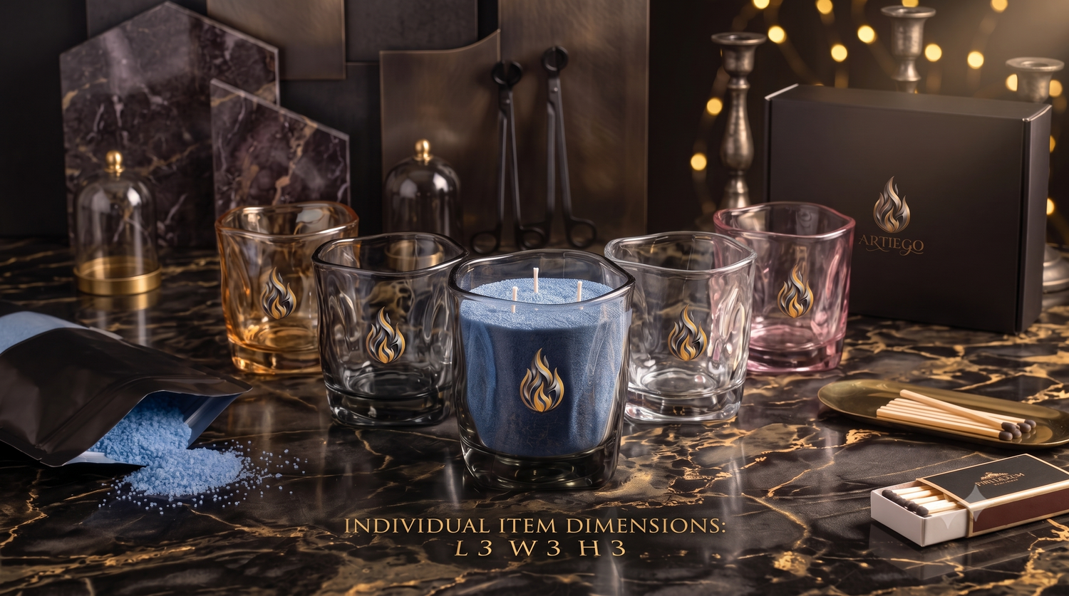 Luxury Irregular Wave Shape Glass Candle Jar Collection
