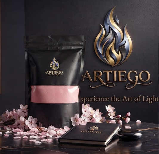 Sandwax-Pink Scented - Cherry Blossom 1-lb Sand Wax Beads & 30 Wicks + One Free Tealight Vase