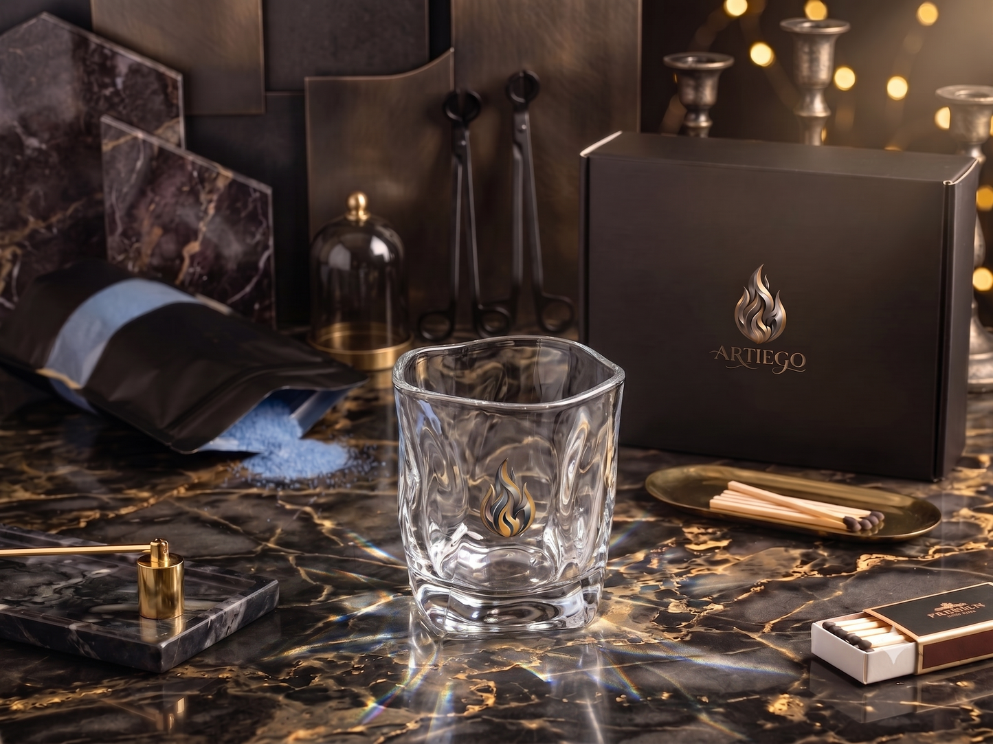 Clear Luxury Irregular Wave Shape Glass Candle Jar L3 W3 H3